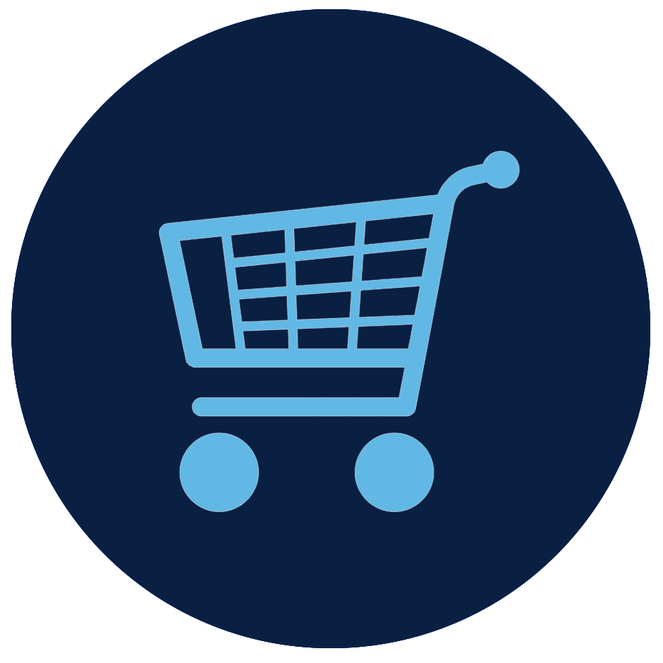 A graphic featuring an icon of a shopping cart, representing the online ordering platform. The image serves as a call to action, encouraging users to place orders, process returns, and manage complaints quickly and easily online. It directs users to the "Order Now" section of the website for all e-commerce needs.
